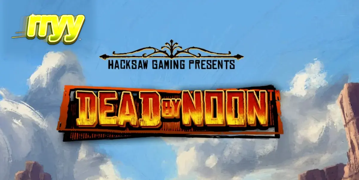 Tampilan visual slot Dead by Noon dengan latar belakang kota Wild West yang berdebu
